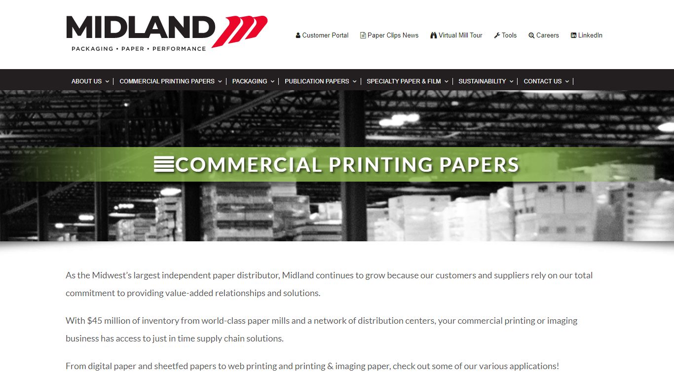 Commercial Printing Paper Supplier & Paper Distributor - Midland Paper